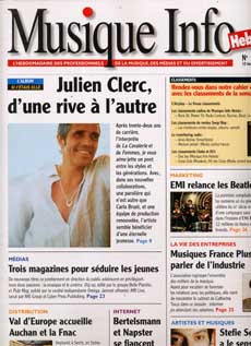 Julien Clerc fait la couverture de Musique Info