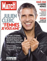 julien clerc en couverture de Paris Match en 2011