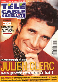 Julien Clerc fait la couverture dans TéléCable Satellite en 2002