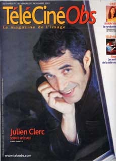 Julien Clerc fait la couverture de Télé Ciné Obs